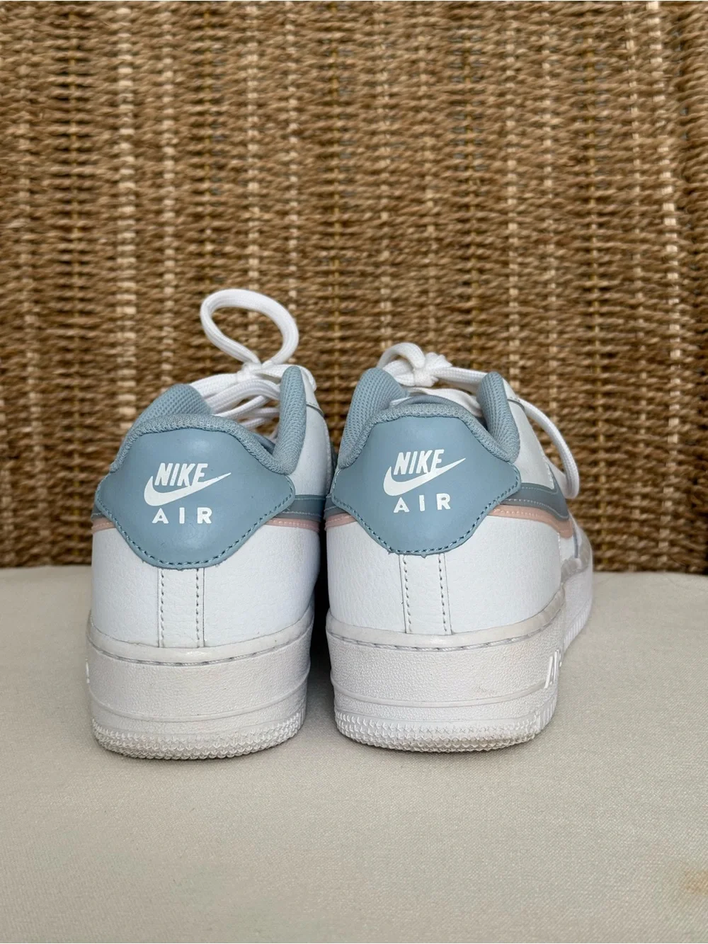 Nike Air Force 1 Low LV8 White with Pastel Pink & Blue-Size 7Y (8.5 Women’s)